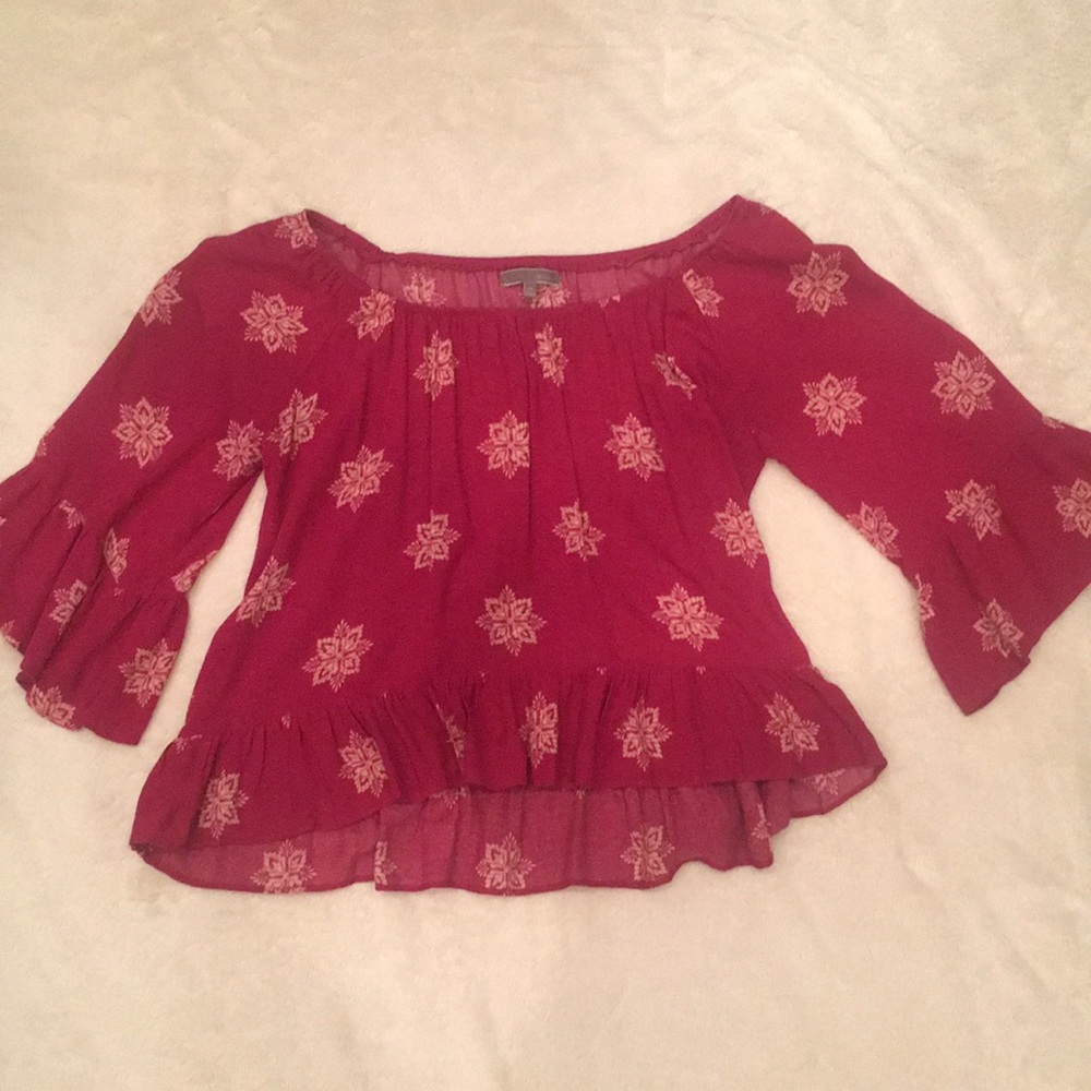 Off the shoulder bell sleeved top